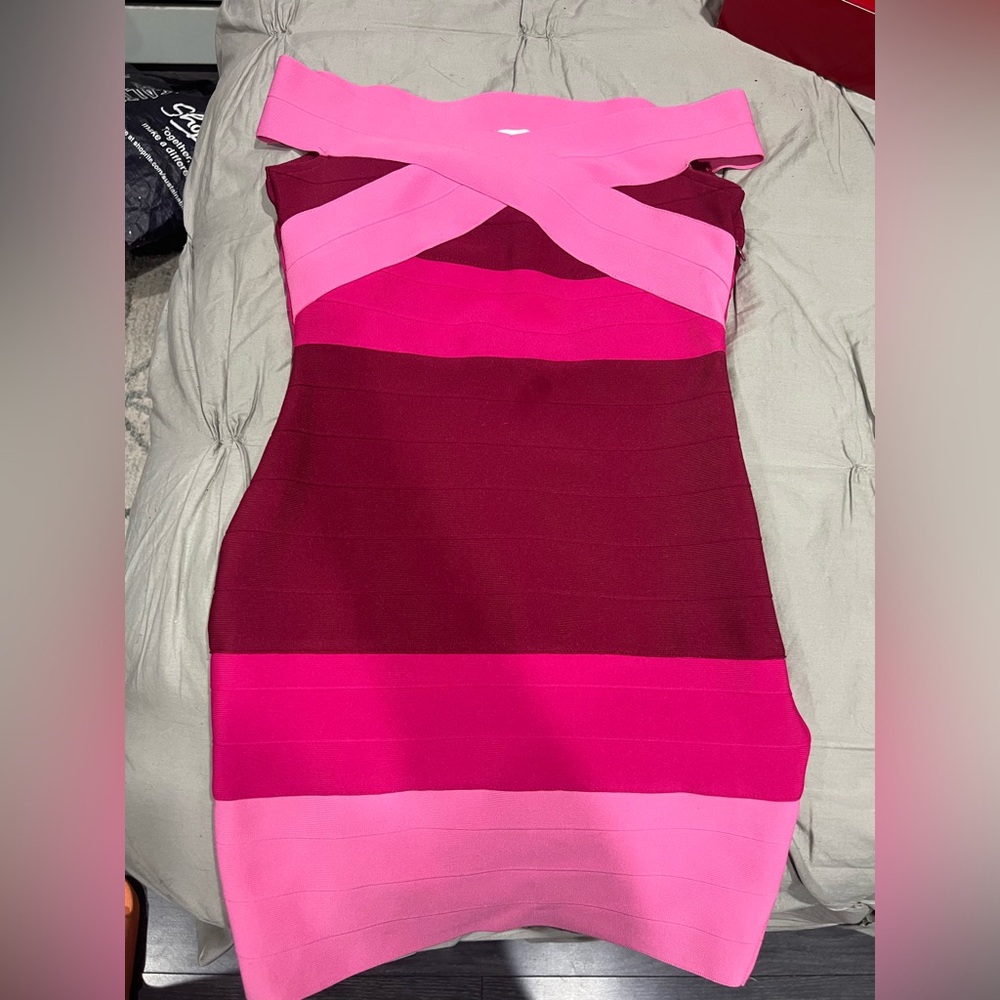 Superdown Pink and Red Mini Dress